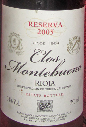 Clos Montebuena Reserva Rioja 2005